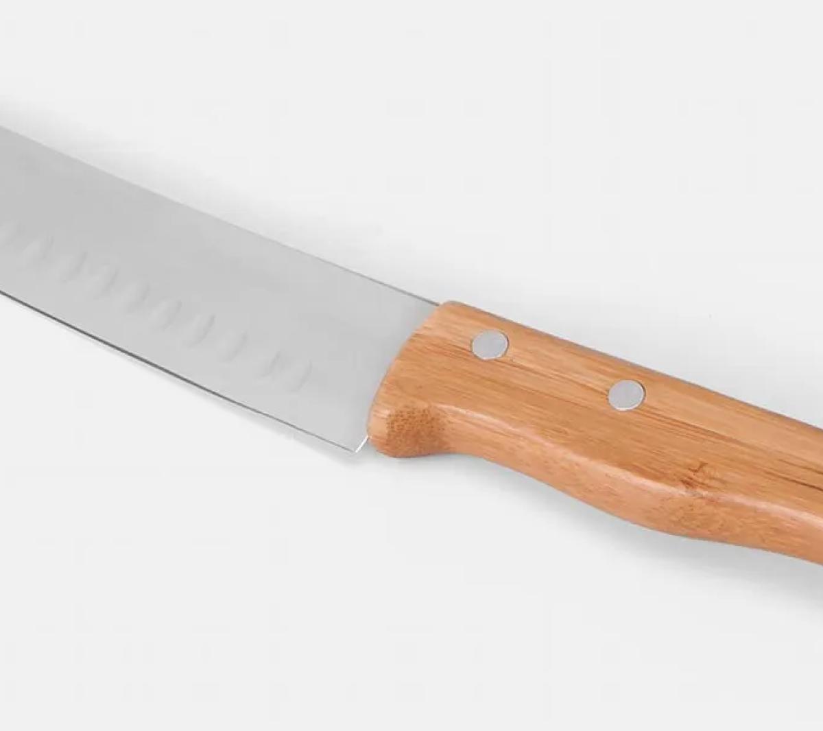 Faca Santoku Inox e Bambu 7"
