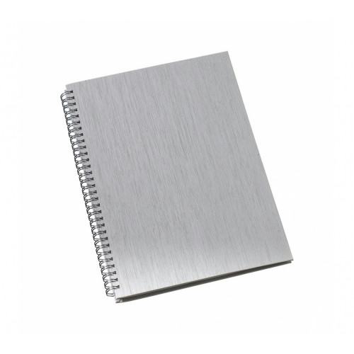 Caderno Metalizado Prata 20,5x27,5cm 100 Folhas