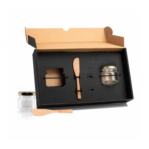 Kit para Geleia Vidro e Bambu 4 Peças
