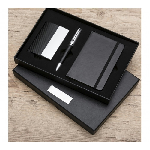 Kit Executivo Couro Sintético 3 Peças 17,5x24,5cm 80 Folhas