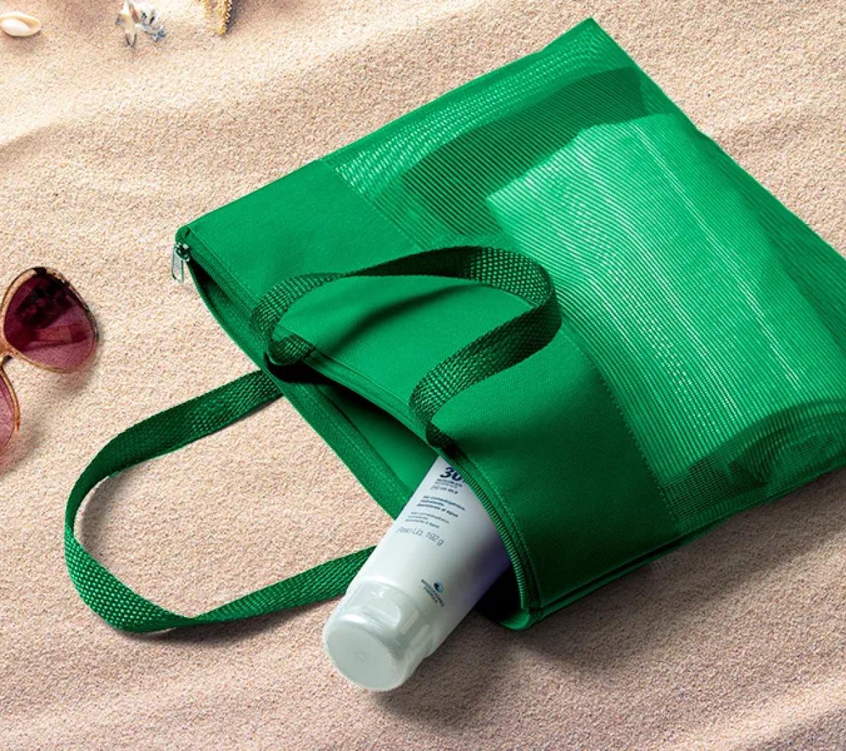 Sacola de Mão em Nylon 600 e Tela Sanet Verde