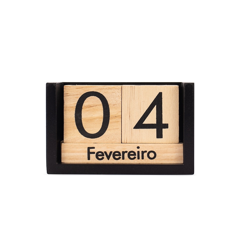 Calendário Permanente Madeira 8x12,5cm