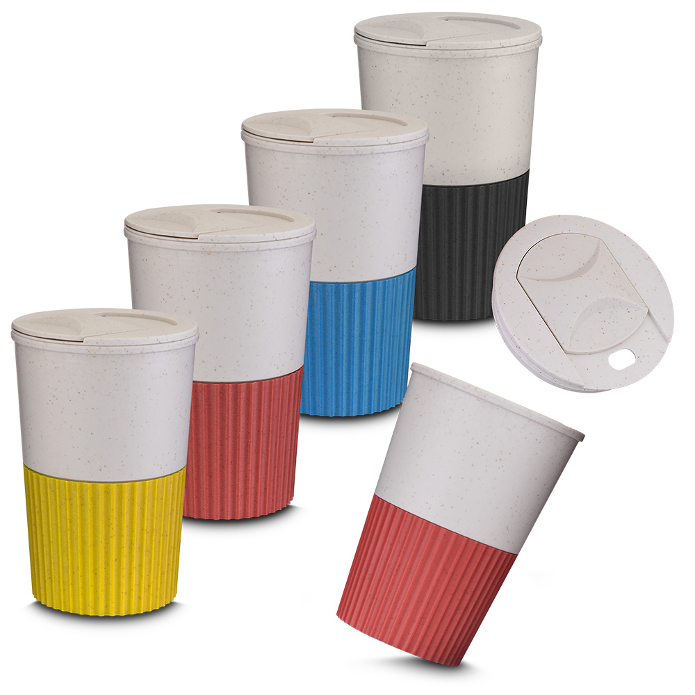 Copo Térmico Plástico e Fibra de Trigo 400ml
