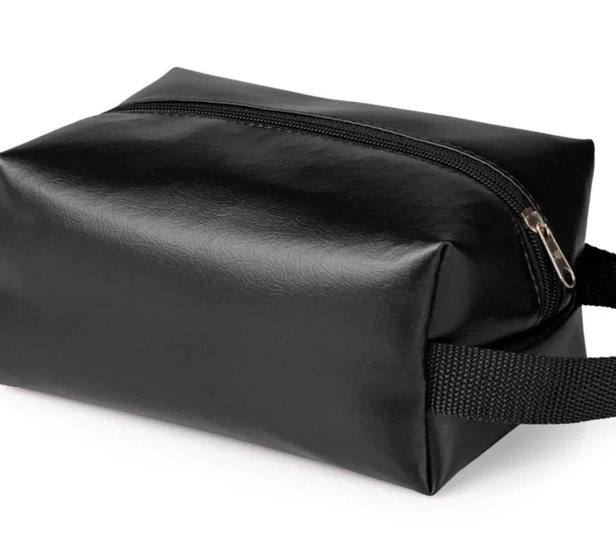 Necessaire com Alça em Material Sintético Preta