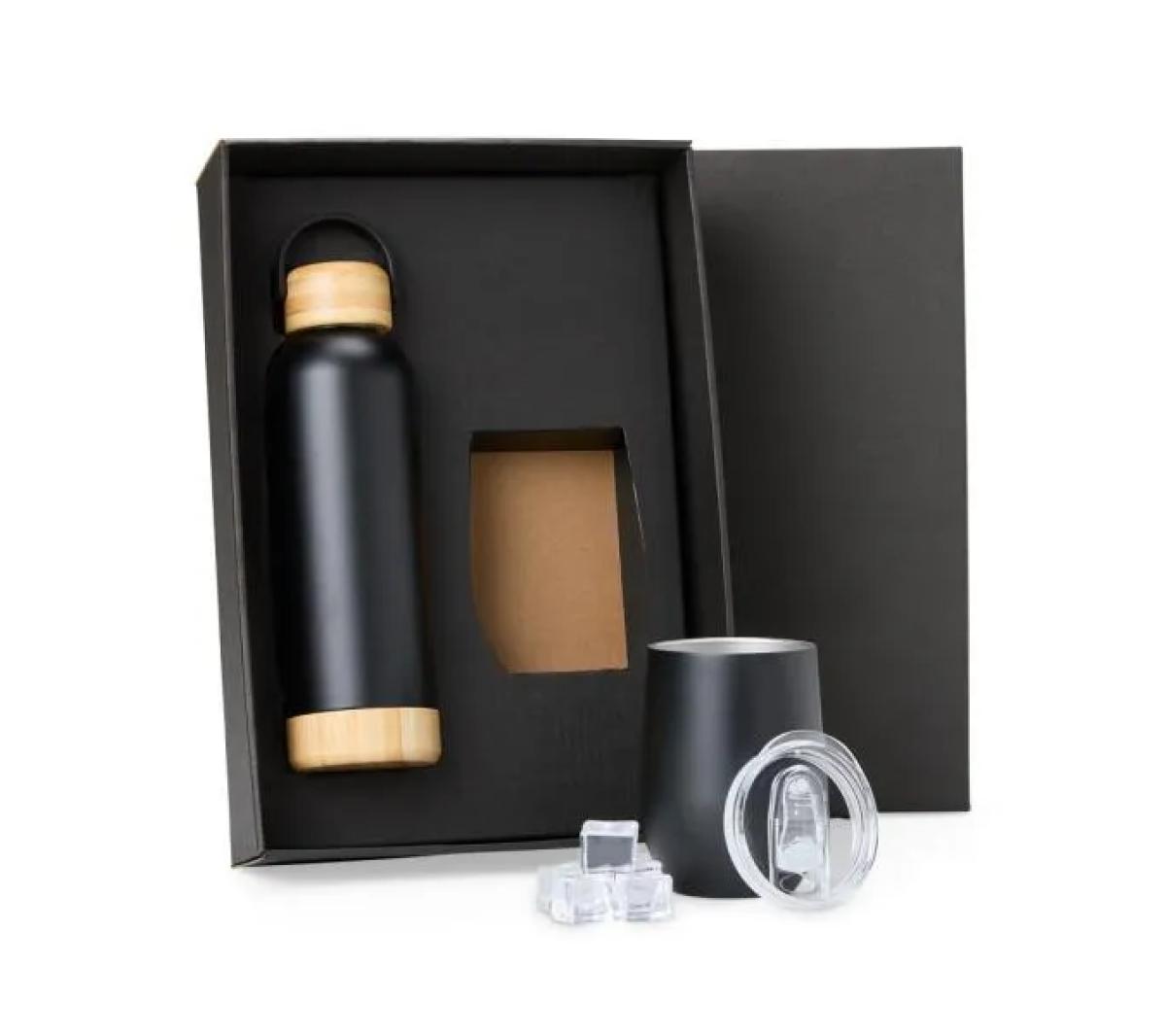 Kit Garrafa e Copo Térmico Inox 2 Pçs