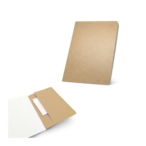 Caderno A5 em Cartão Kraft Reciclado 40 Folhas Pautadas 144x210mm