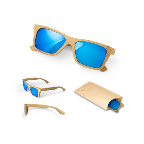 Óculos de Sol em Bambu com Lentes Espelhadas UV400 147x46mm
