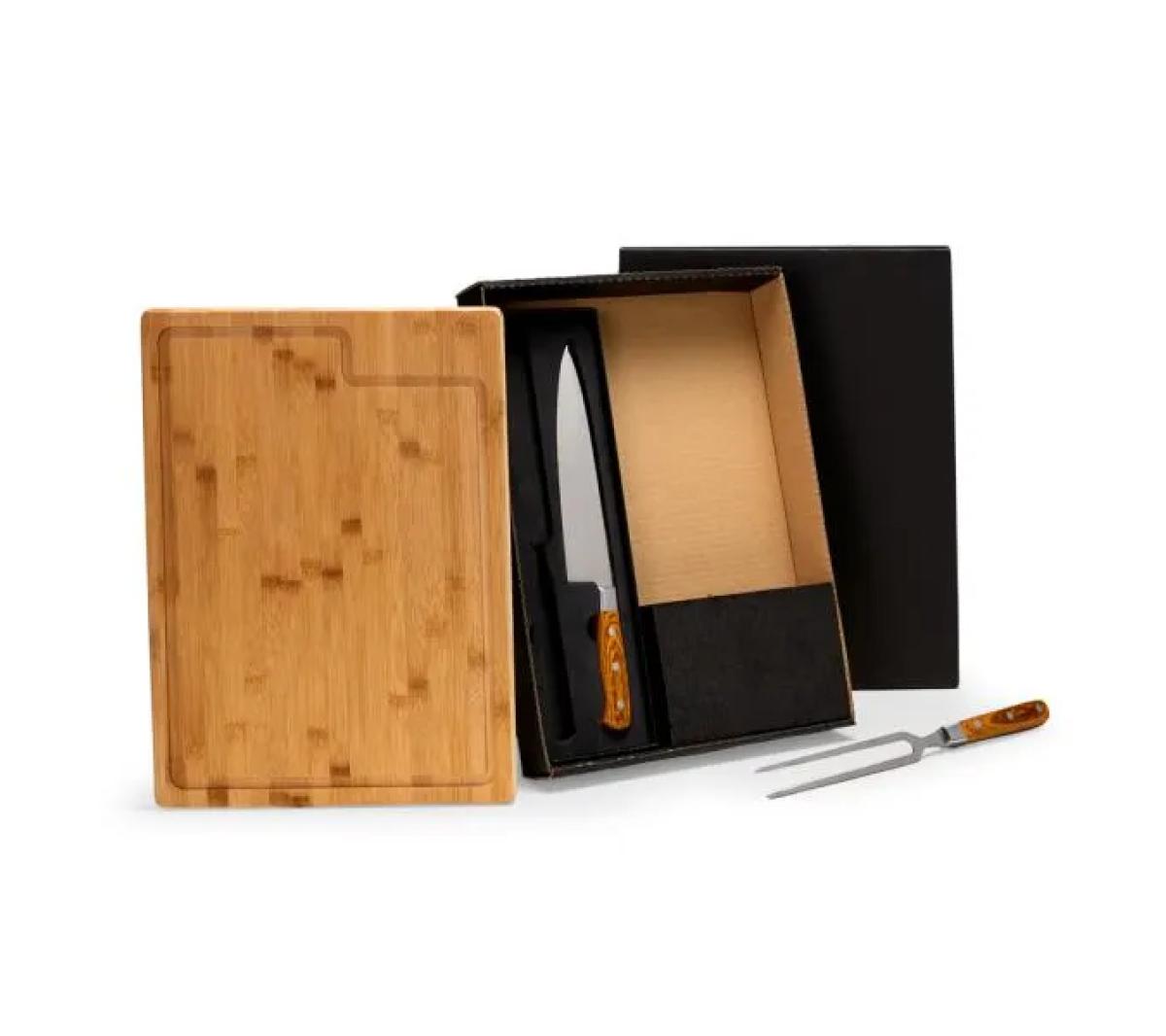 Conjunto Churrasco em Bambu, Madeira e Inox