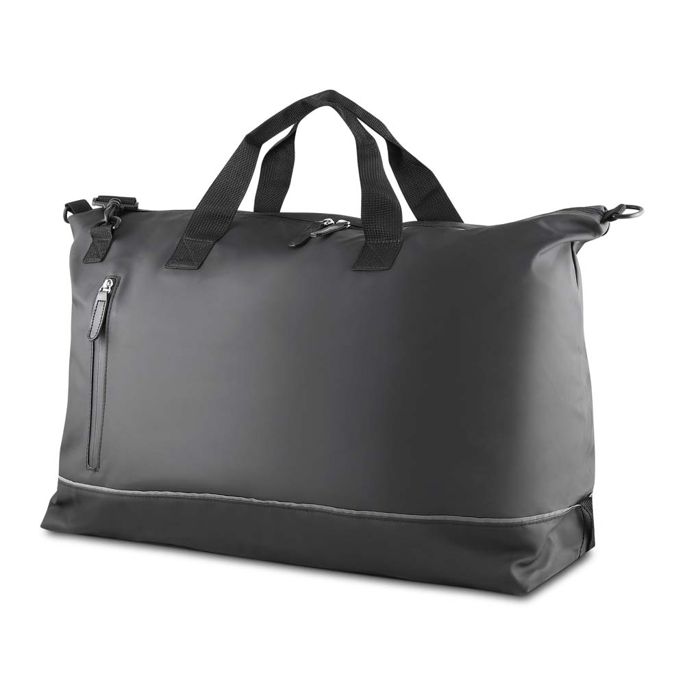 Mala esportiva em PU com faixa refletiva Poliéster 37x64cm