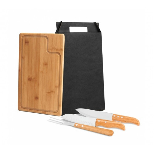 Kit Churrasco Ecológico 4 Peças Bambu 37x22,5cm