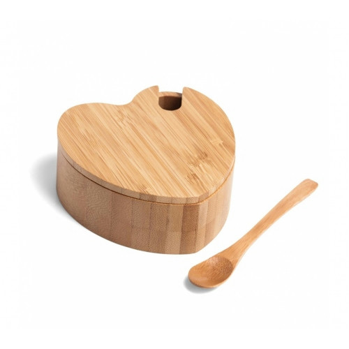 Açucareiro com Colher em Bambu 13x2,2cm