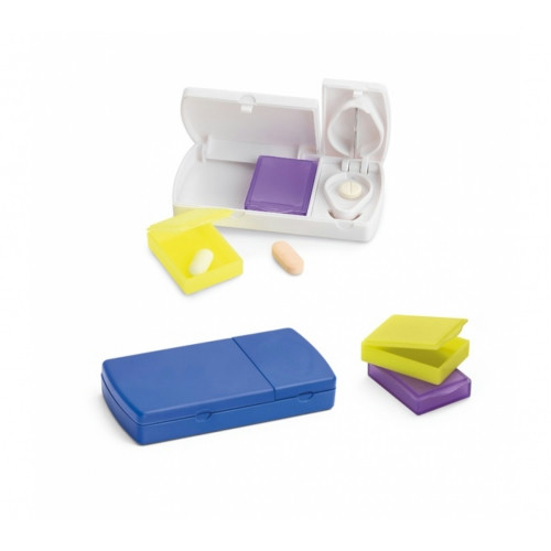 Porta Comprimido Plástico com Cortante e Divisórias 94x48mm