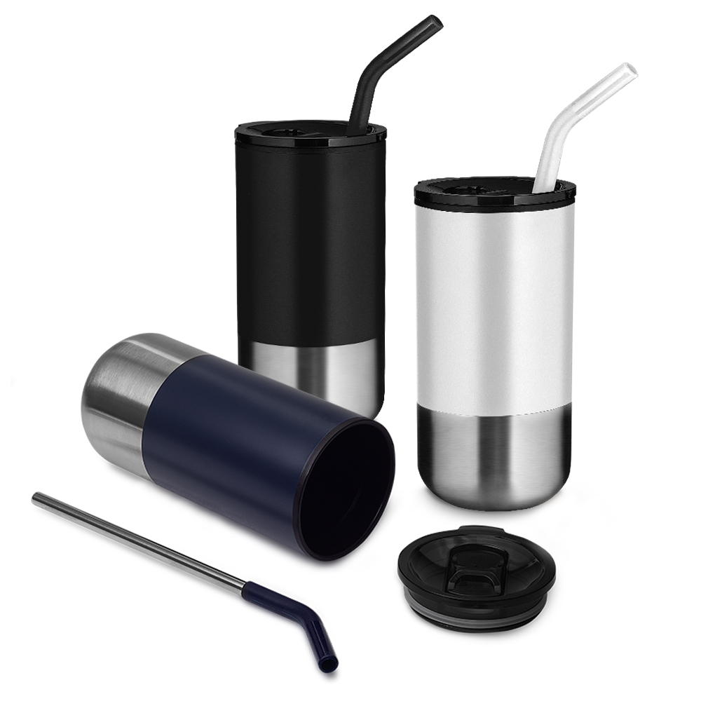 Copo Inox com Canudo 550ml