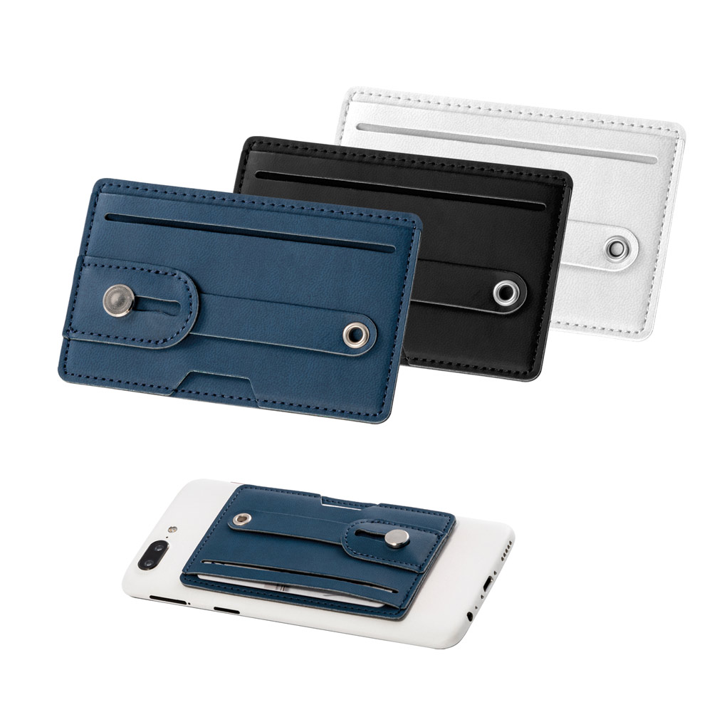 Porta Cartões Adesivo para Celular em PU Bloqueio RFID 102x63mm
