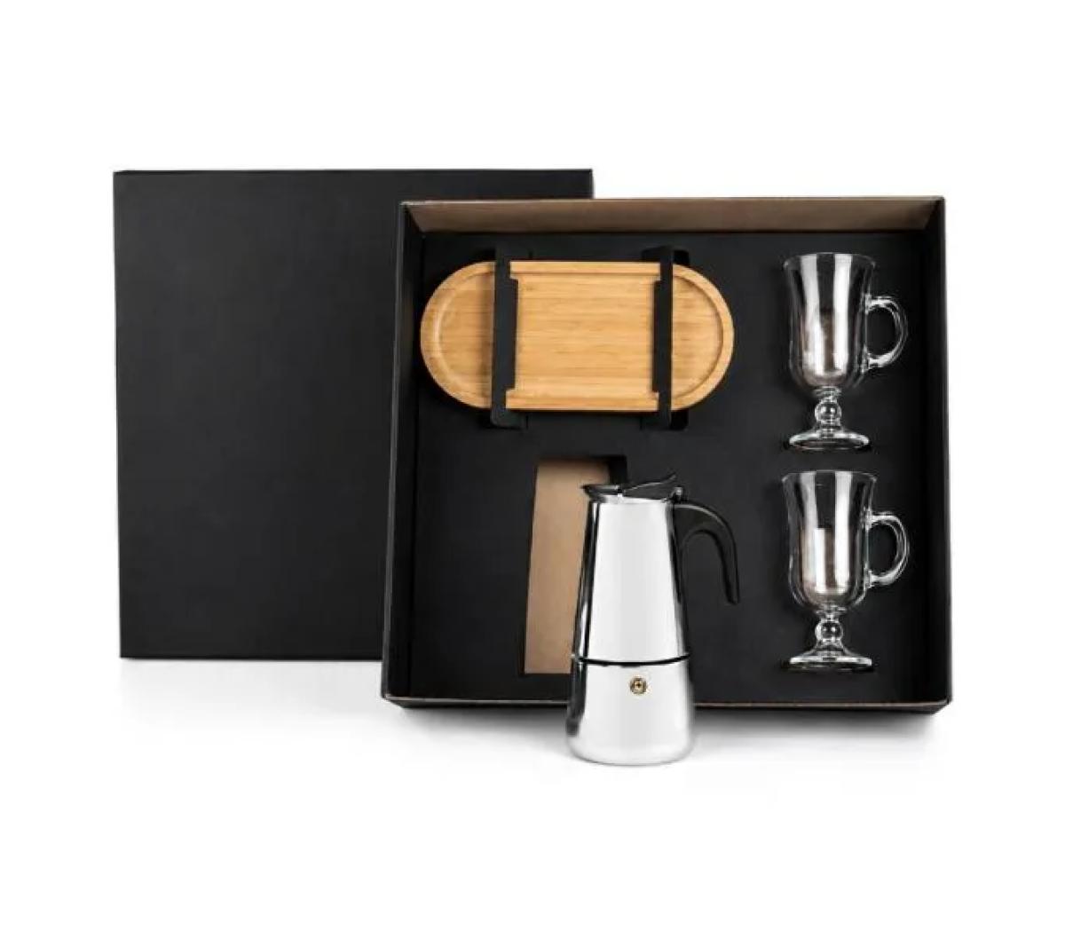 Kit para Café com Cafeteira Aço Inox 350ml
