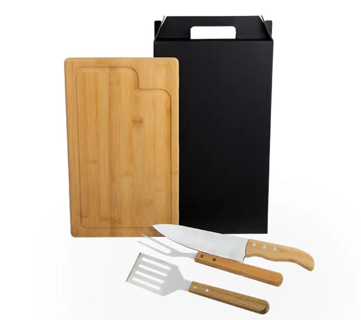 Conjunto para Churrasco Bambu e Inox