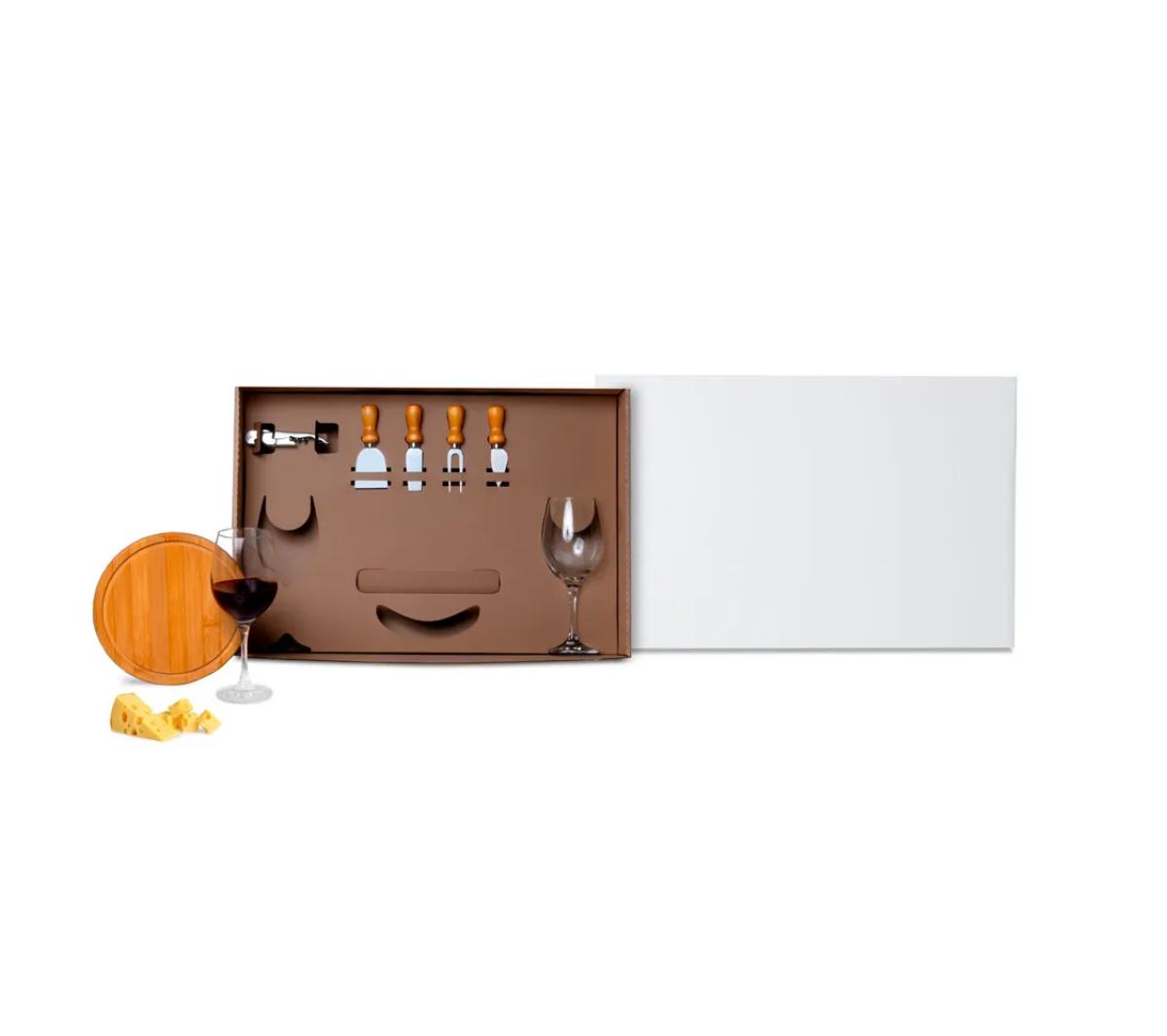 Kit Queijo e Vinho Madeira 8 Pçs Inox