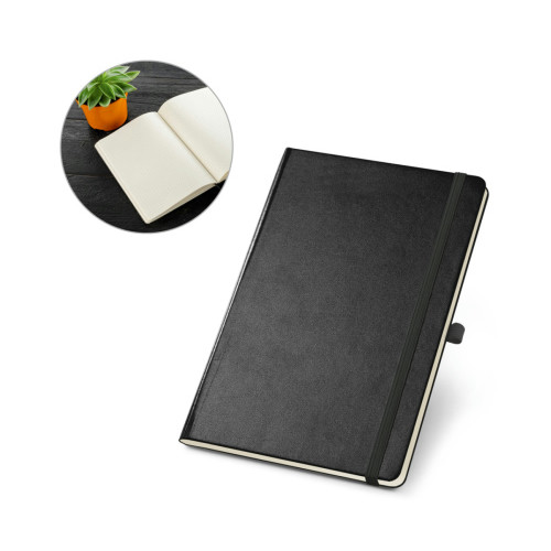 Caderno A5 capa dura c. sintético folhas pontilhadas 137x210mm