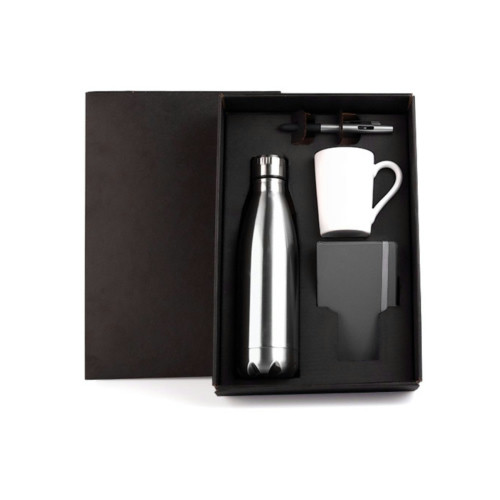 Kit Garrafa Aço Inox e Acessórios 4 Peças