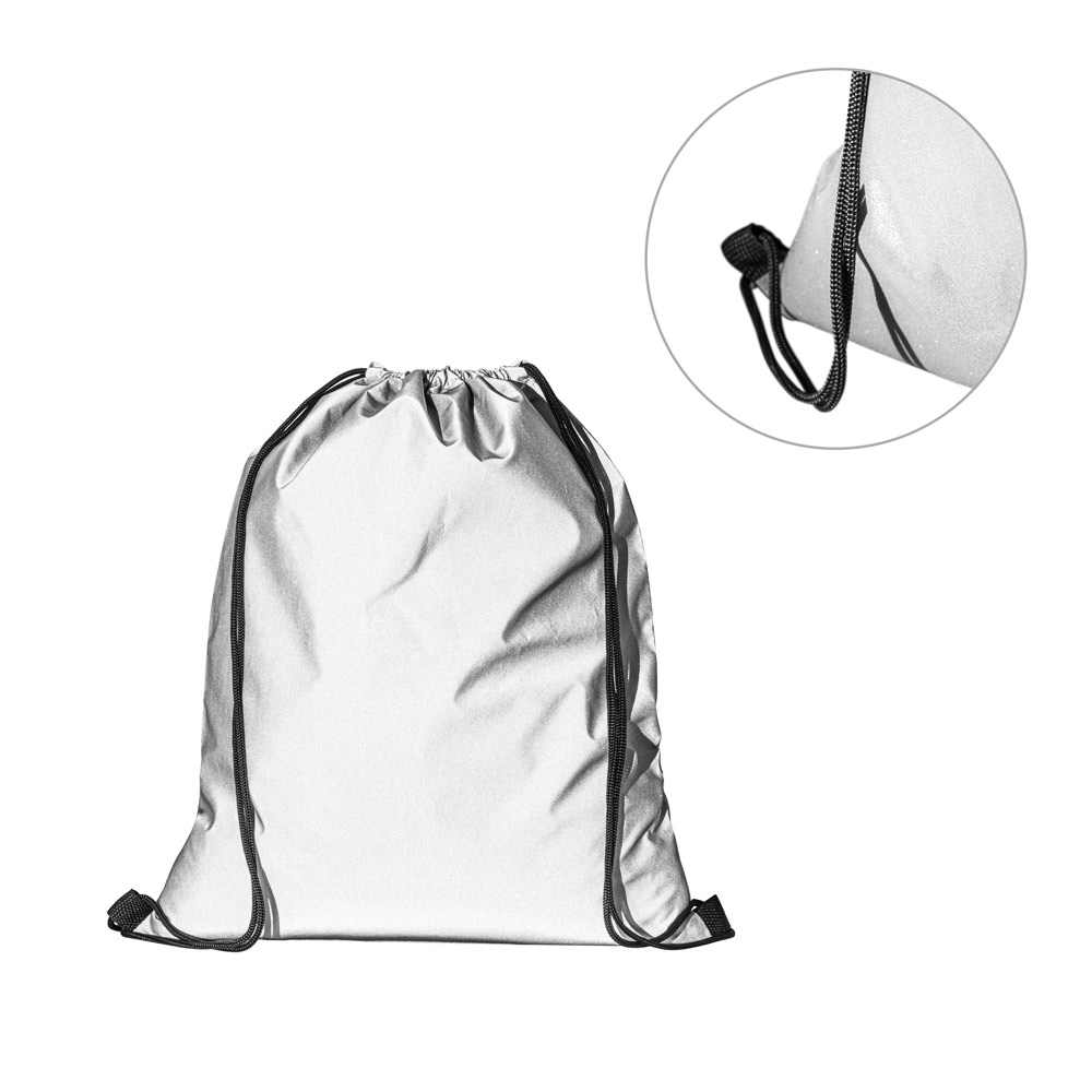 Sacola tipo Mochila em Poliéster Refletivo 320x400mm