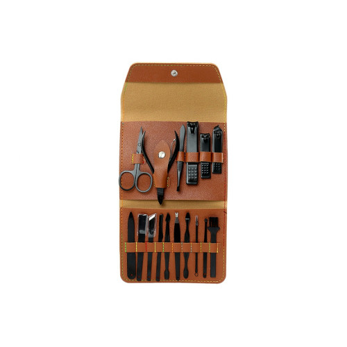 Kit Manicure Couro Sintético 16 Peças