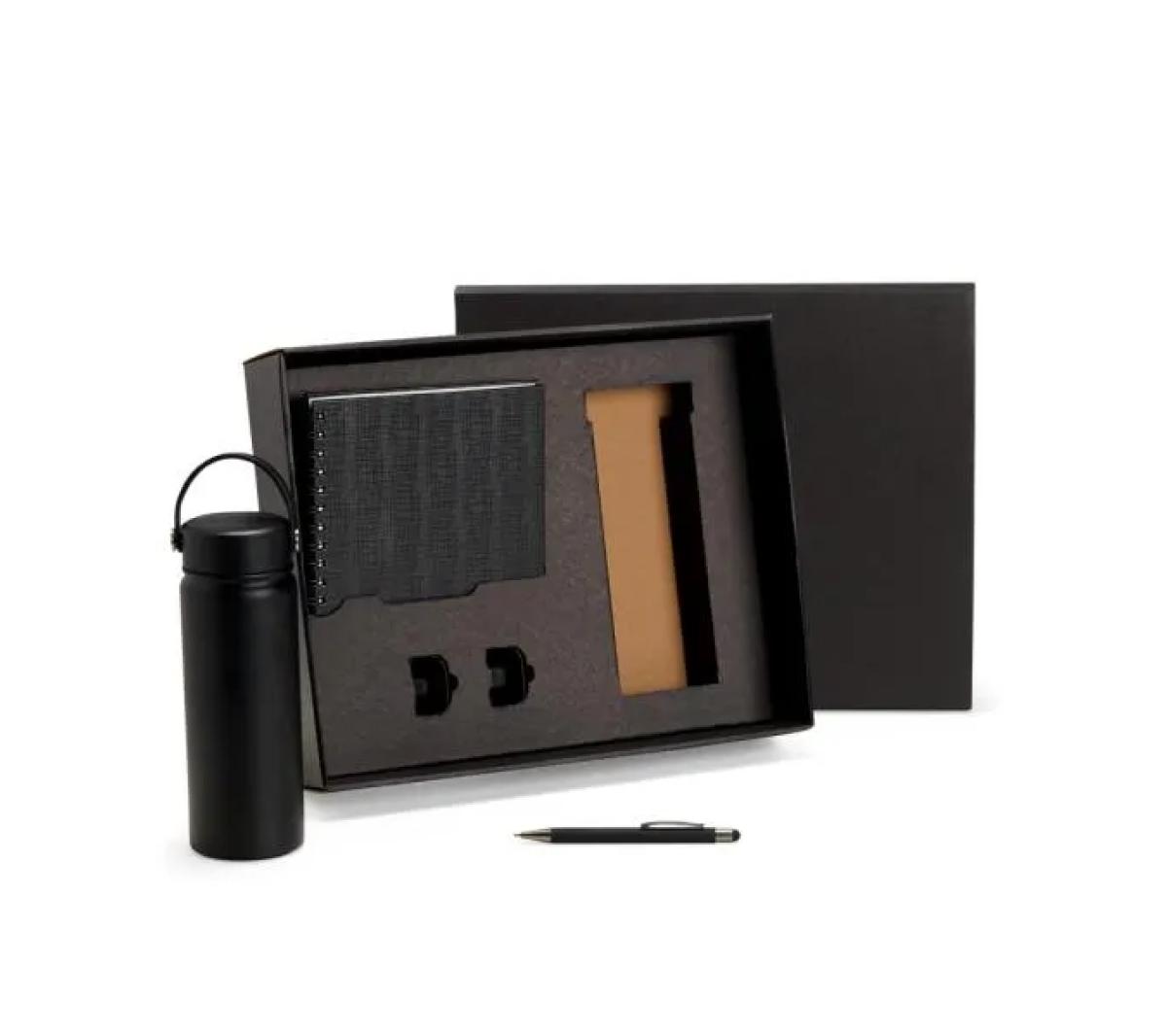 Kit Garrafa Inox Caderno Caneta