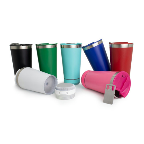 Copo Térmico Inox 400ml com Caixa de Som