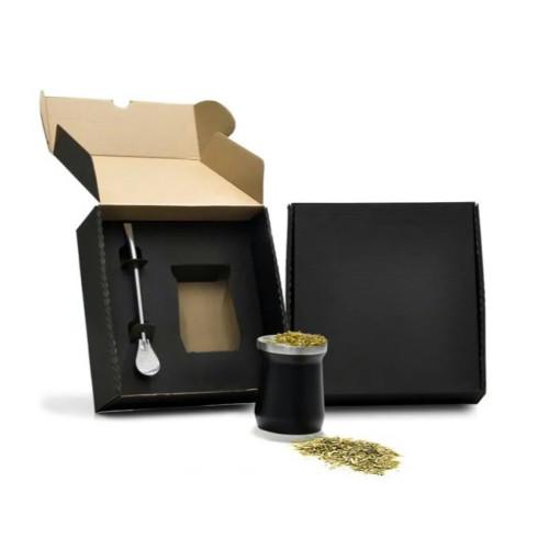 Kit Chimarrão Cuia Térmica em Aço Inox com Bomba 10,3x8,2cm