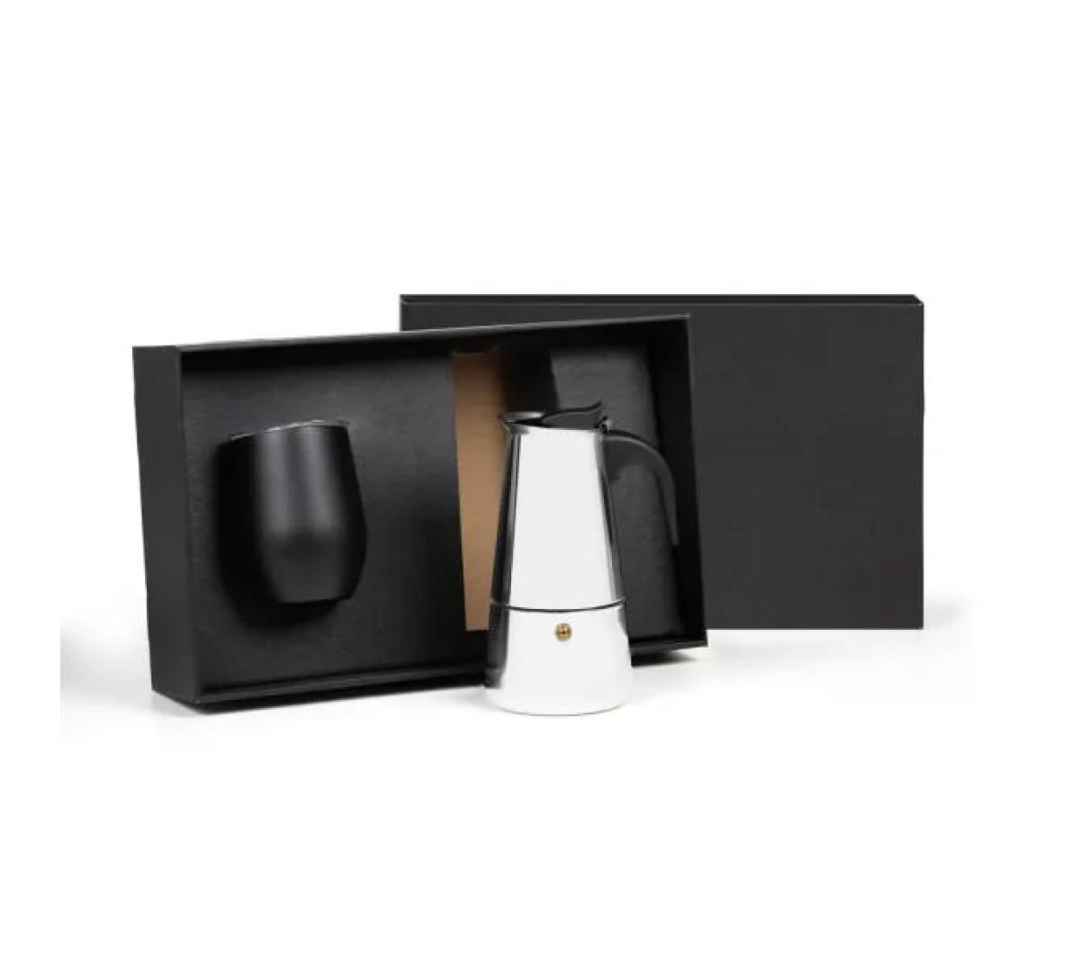 Kit Cafeteira Metal e Copo Térmico