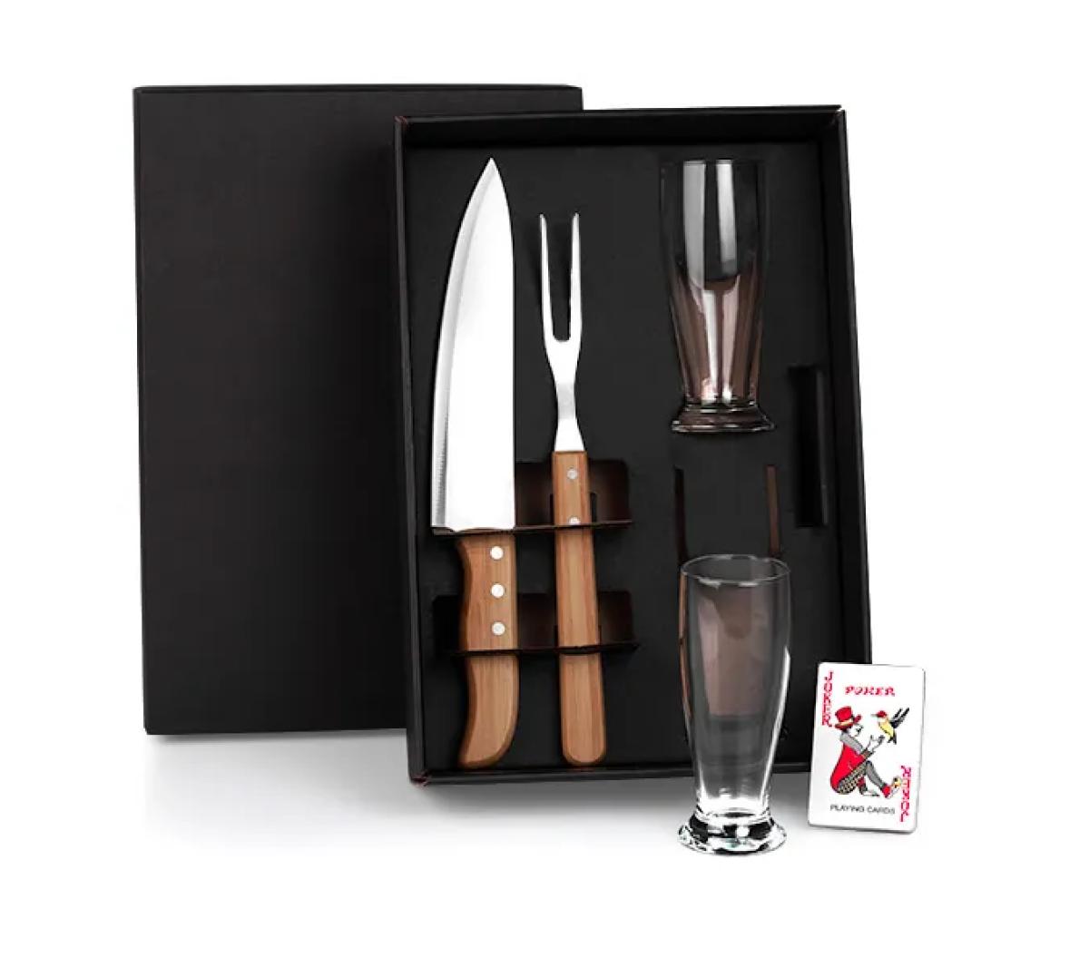 Kit Churrasco Aço Inox e Vidro 200ml