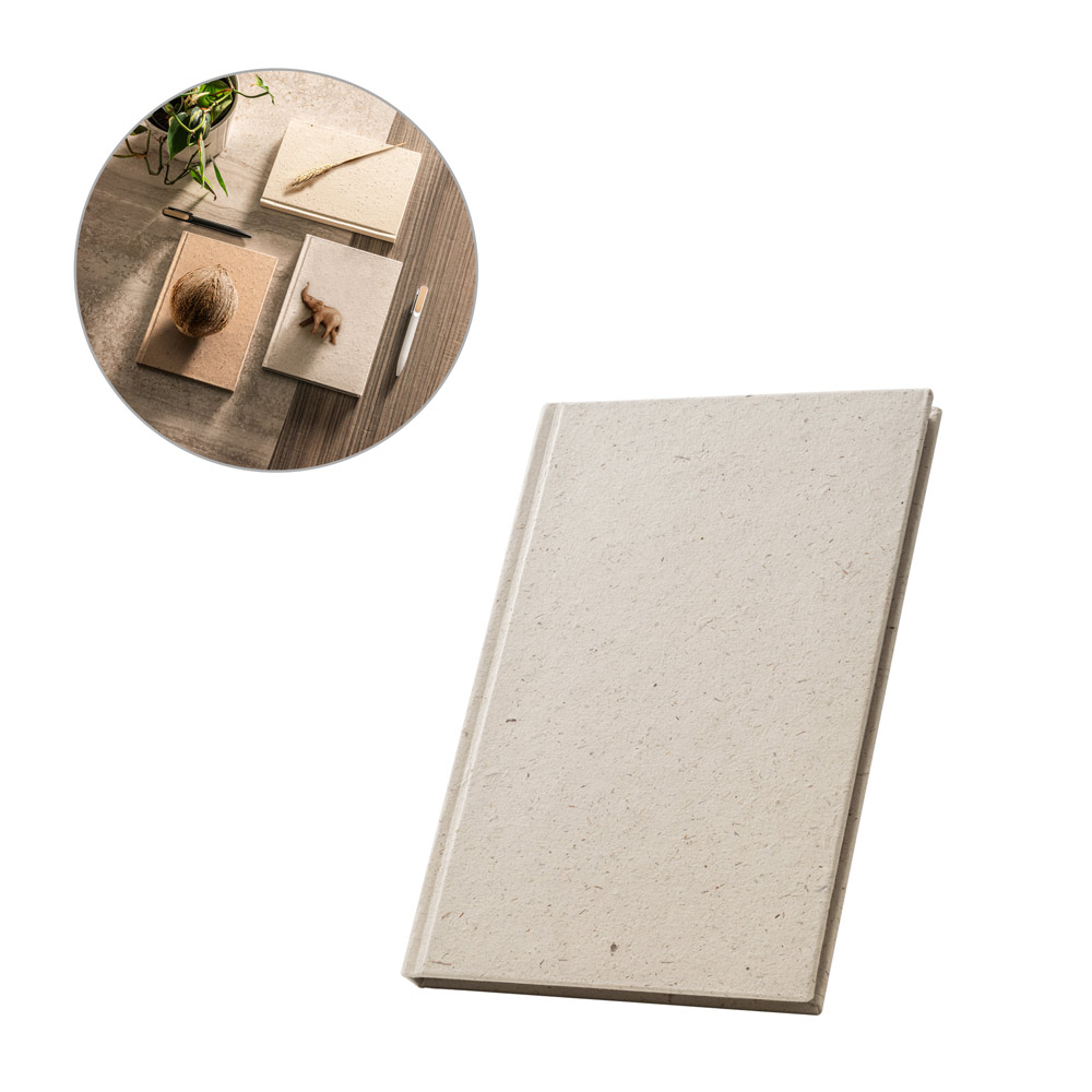 Caderno A5 Capa Dura Papel Reciclado Excremento Elefante