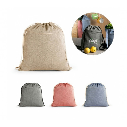 Mochila Saco Algodão Reciclado 370x410mm Poliéster