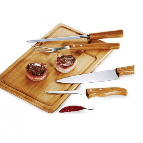Conjunto para Churrasco Bambu e Inox