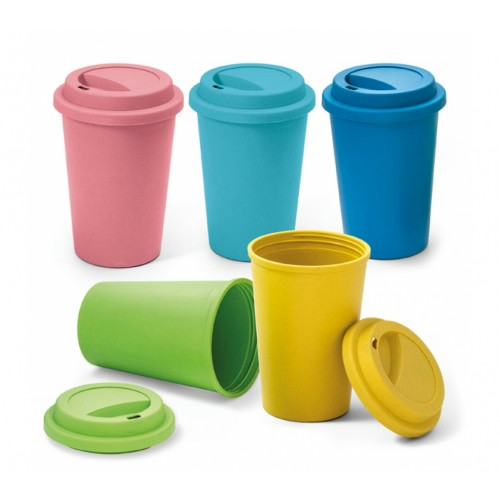 Copo Ecológico Fibra de Bambu com Tampa 450ml