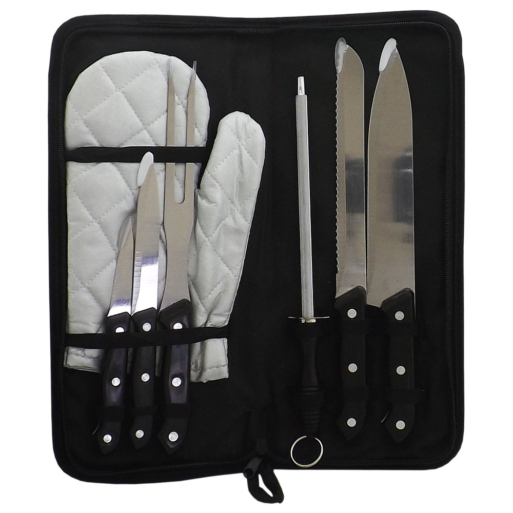 Kit Churrasco 7 Peças com Estojo 36,5x15,5cm