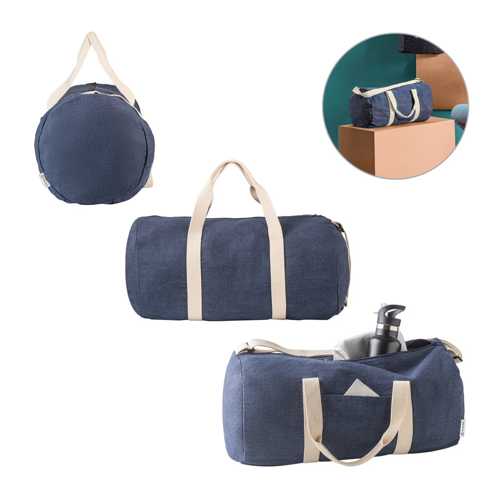 Sacola Esportiva Denim Reciclado Ø260x480mm