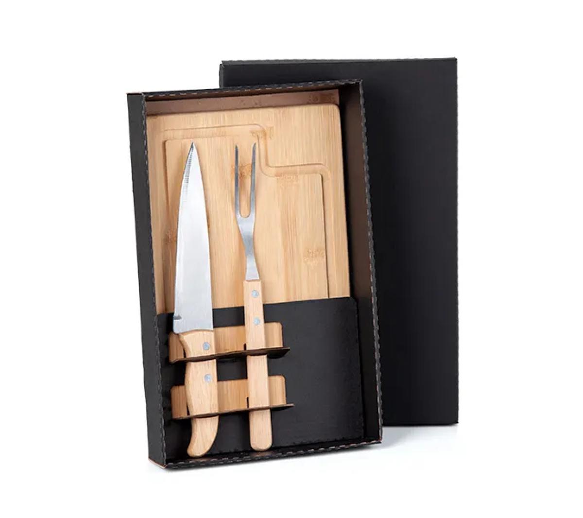 Kit para Churrasco Bambu e Inox