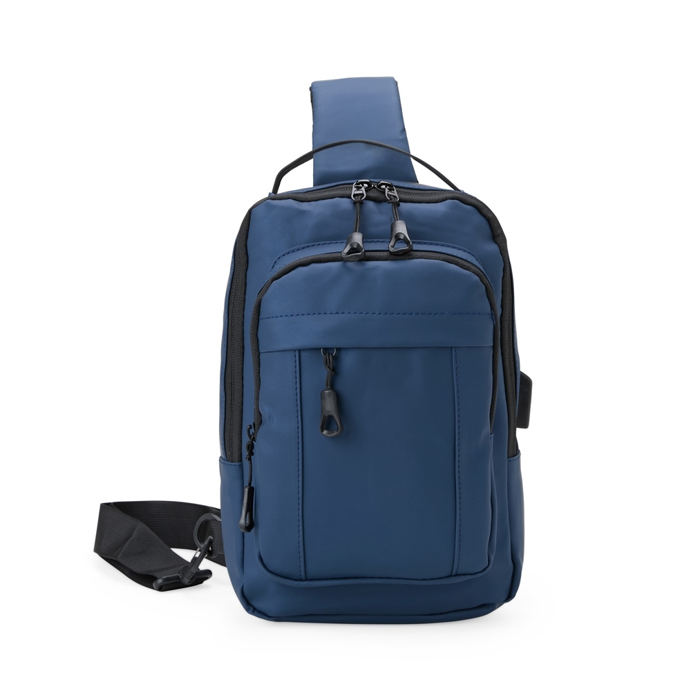 Mochila de Ombro USB Couro Sintético 8 Litros 30x18cm