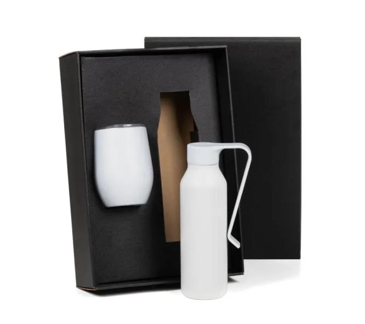 Kit Garrafa e Copo Térmico Inox