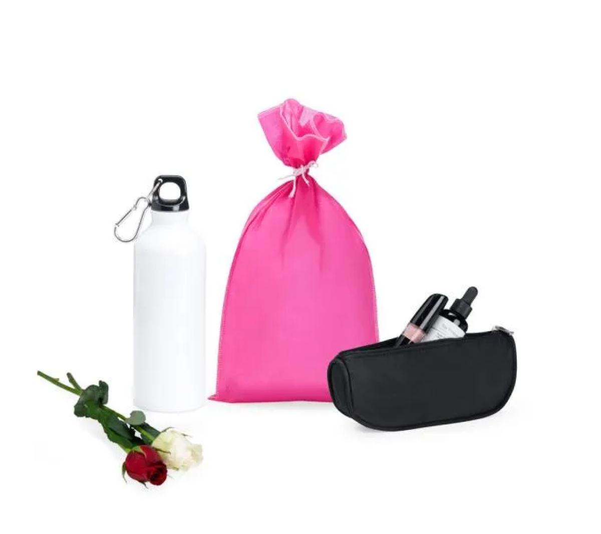 Kit Garrafa Alumínio e Necessaire Microfibra
