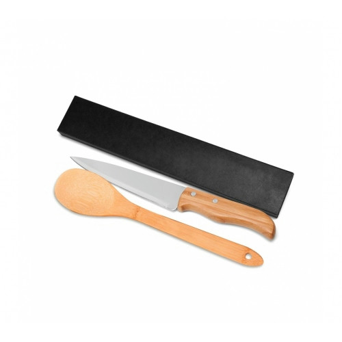 Kit Churrasco 2 Peças Bambu e Inox 310x65mm