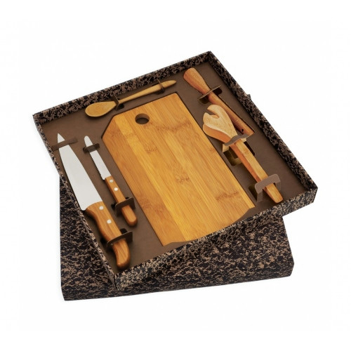 Kit Cozinha em Bambu 6 Peças 31x17cm