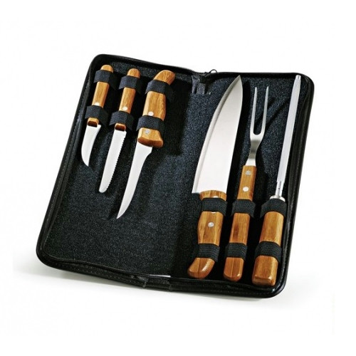 Kit de Facas em Bambu 7 Peças