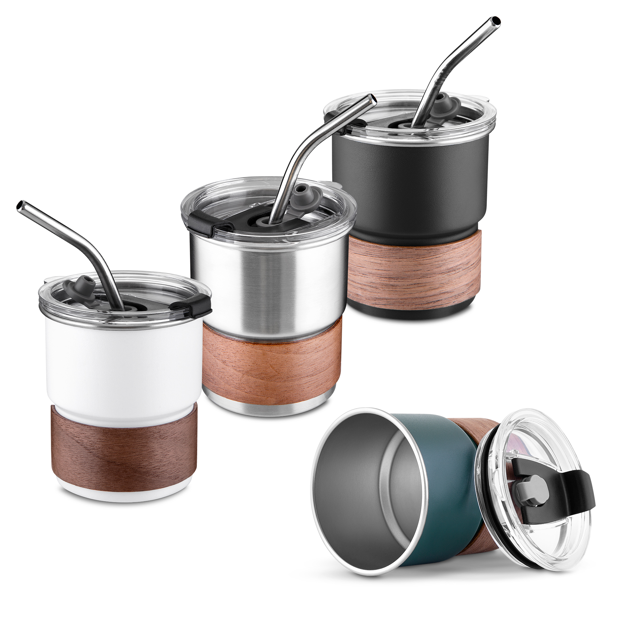 Copo de Aço Inox com Canudo 250ml