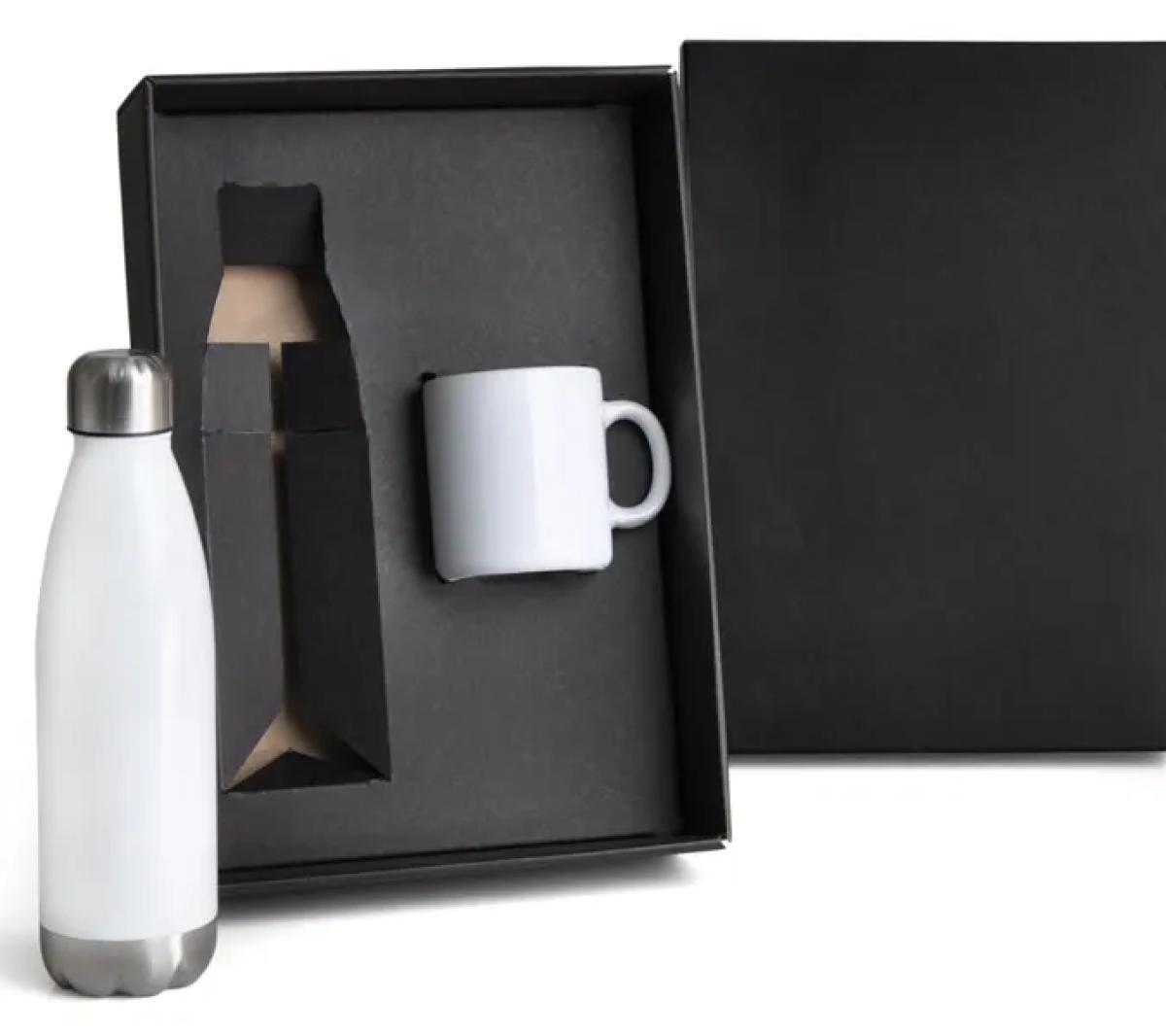Kit Garrafa Inox e Caneca Cerâmica