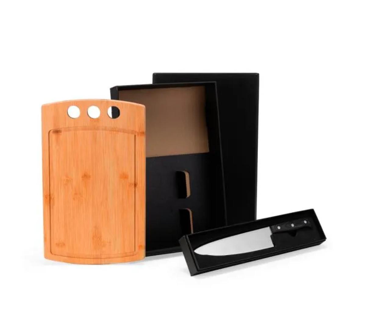 Kit Churrasco Bambu Inox 2 Peças