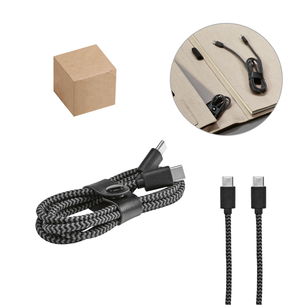 Cabo USB-C Carregamento Rápido em PET Reciclado RPET 70x19mm