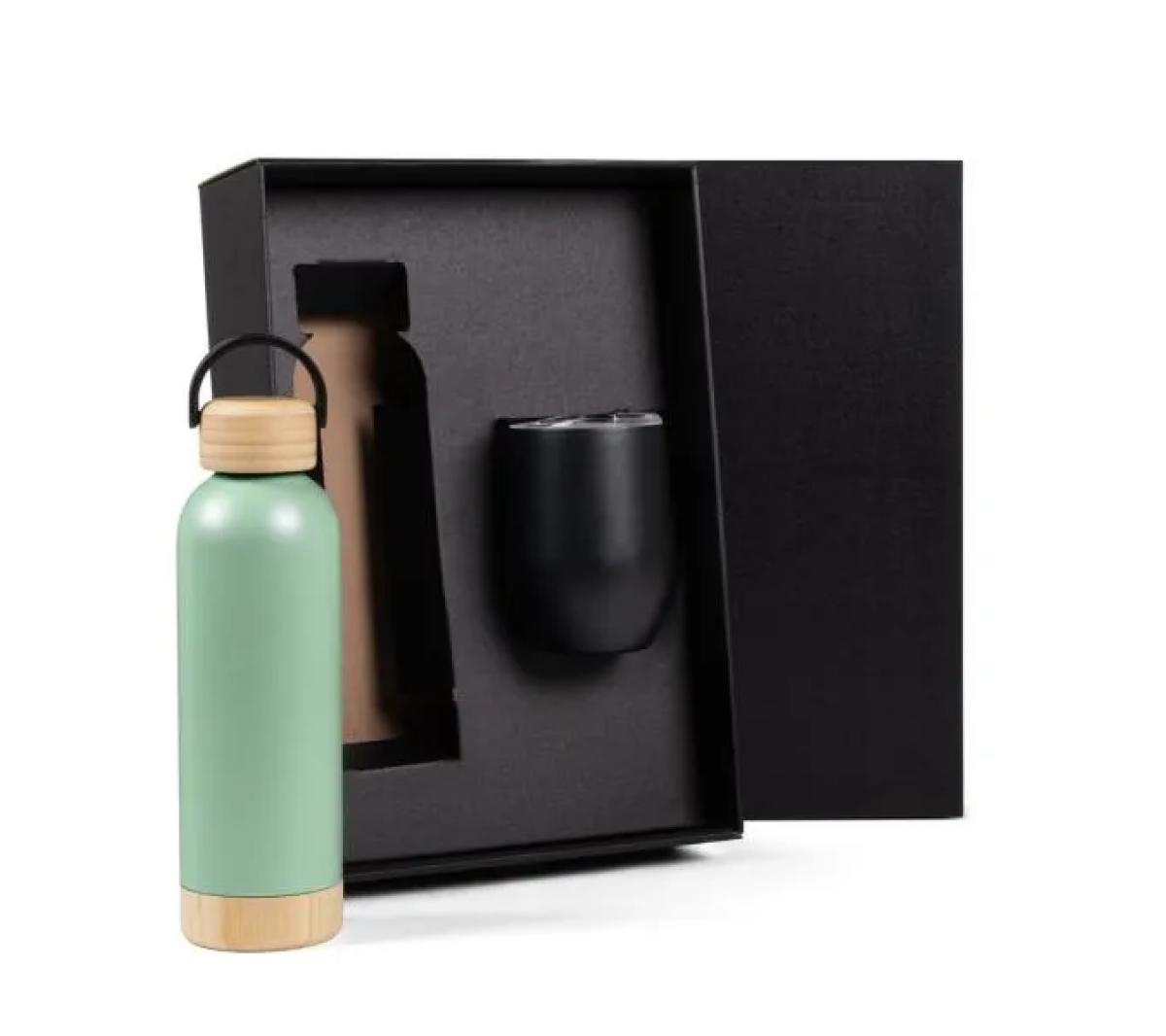 Kit Garrafa e Copo Térmico Inox