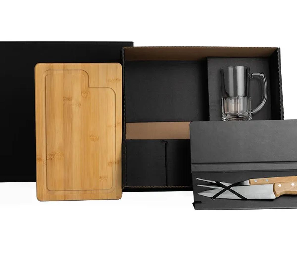 Kit Churrasco com Caneca 5 Pçs Bambu