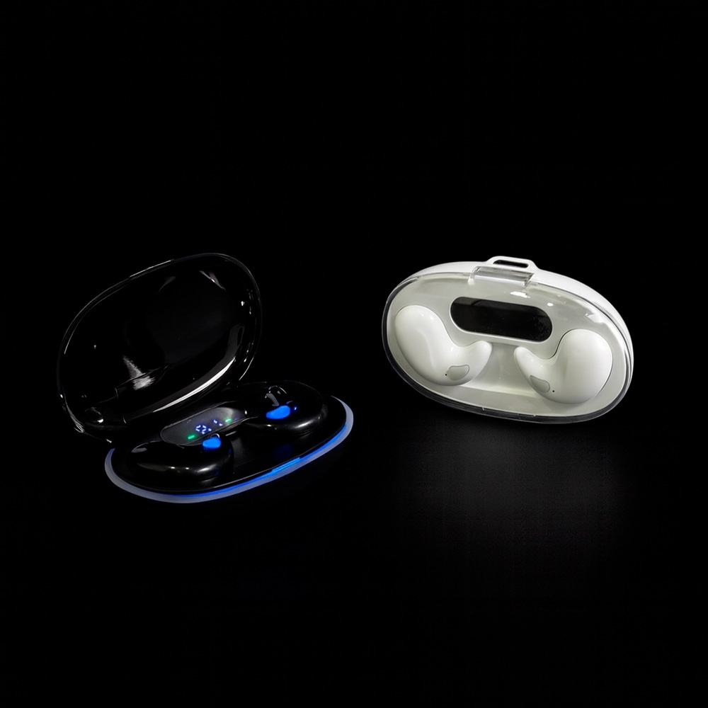 Fones de Ouvido Plástico Bluetooth com Estojo Carregador